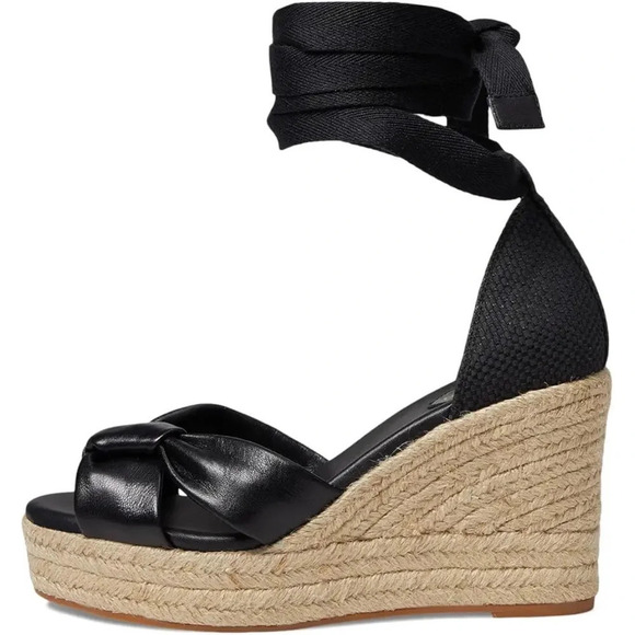 Cole Haan Sz 8.5 Cloudfeel Hampton Leather Top Knot Espadrille Wedge Sandals NEW - Picture 5 of 16